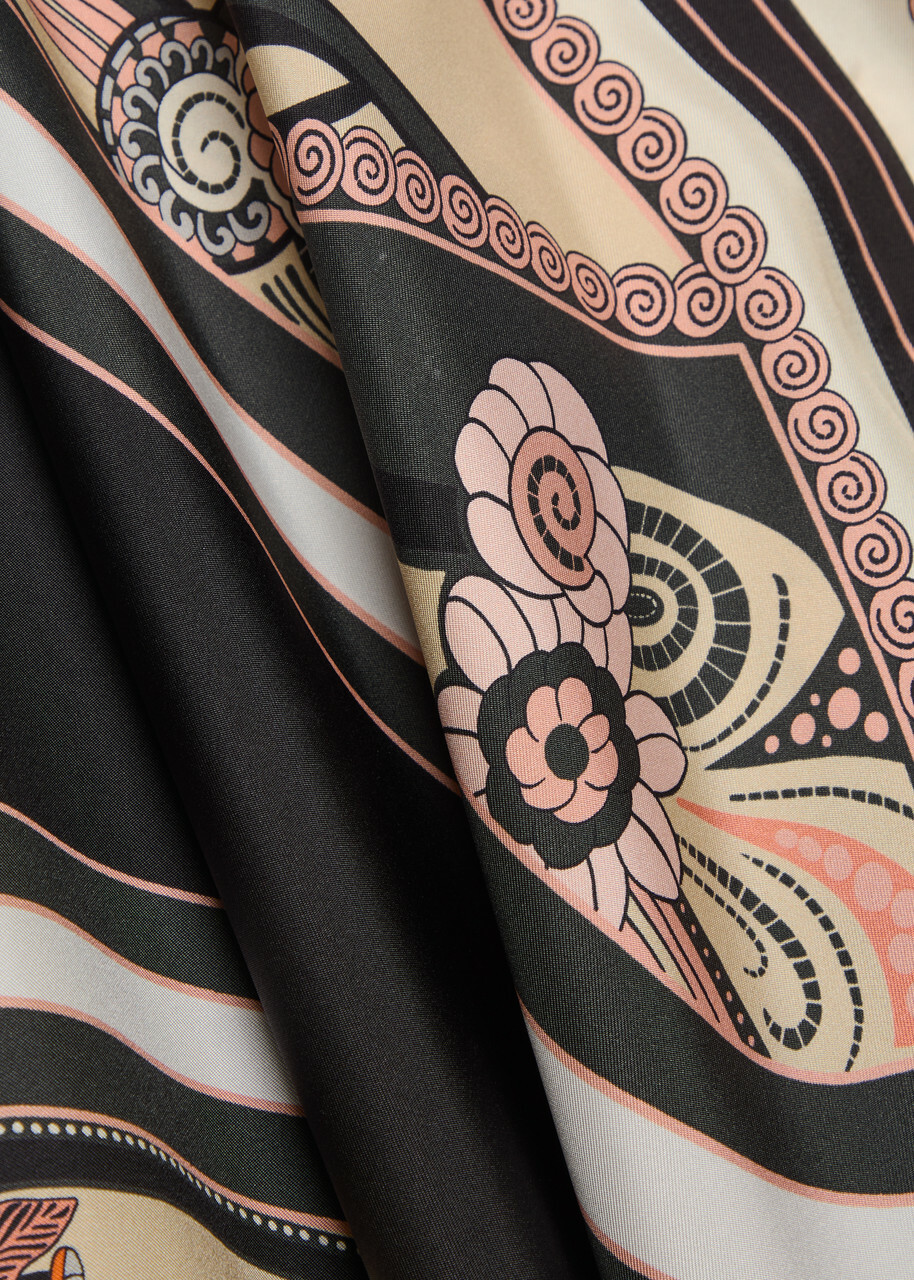 LA Double J Foulard Printed Silk Blouse Cream