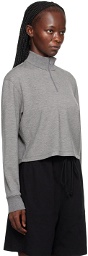 Theory Gray Cropped Sweater