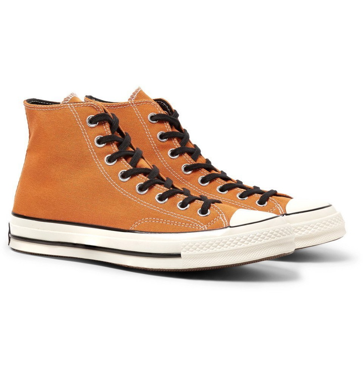 Photo: Converse - 1970s Chuck Taylor All Star Canvas High-Top Sneakers - Orange