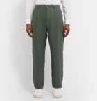 De Bonne Facture - Pleated Linen Trousers - Green