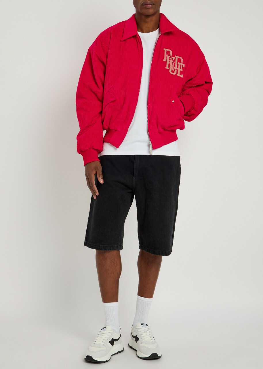 Rhude Bay Of Angels Padded Corduroy Bomber Jacket Red