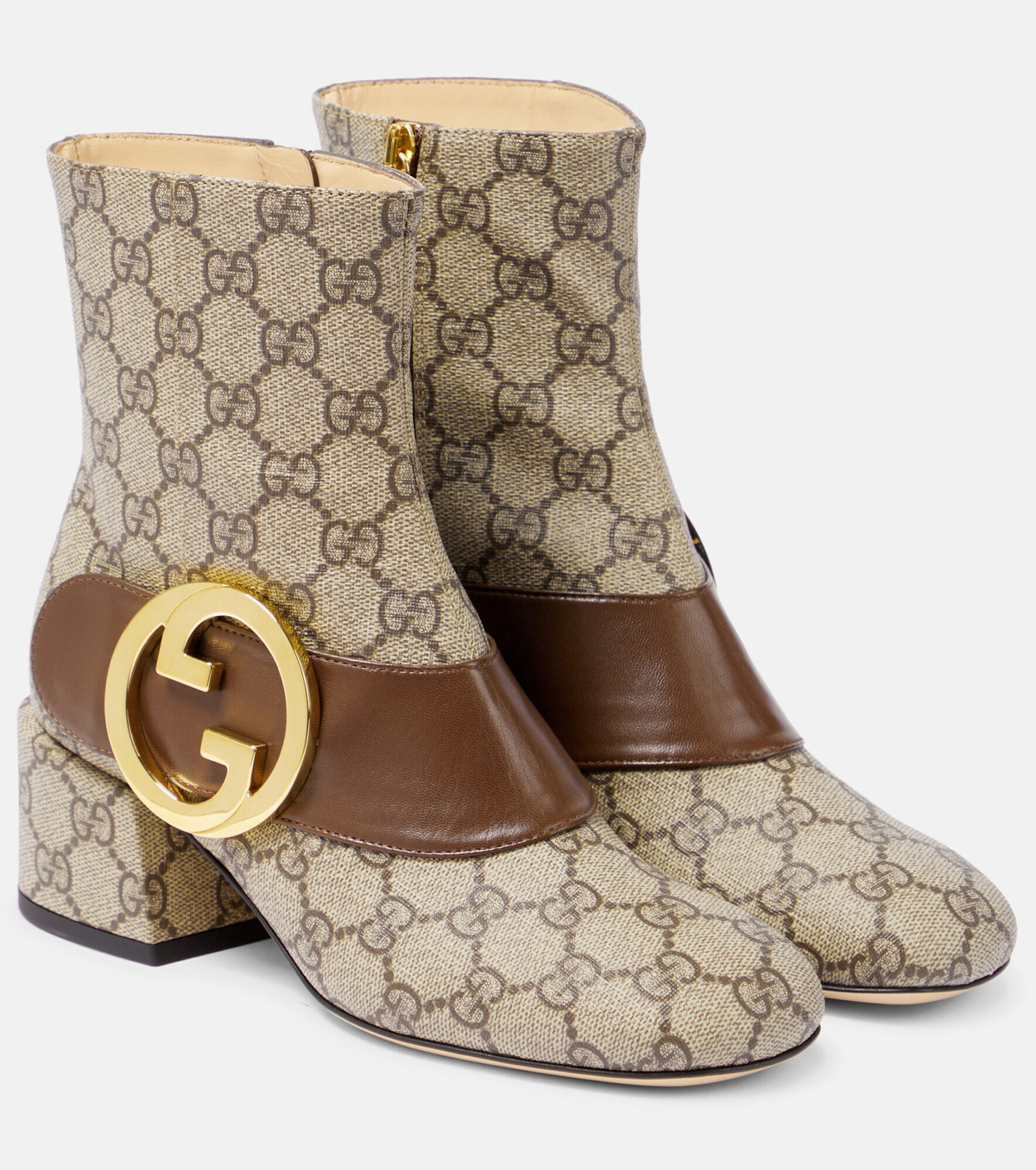 Gucci Blondie 60 Gg-supreme Canvas Boots In Beige