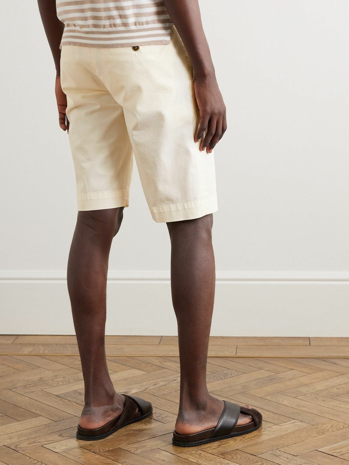 Canali - Straight-Leg Cotton-Blend Twill Bermuda Shorts - Neutrals Canali