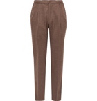 Rubinacci - Tapered Virgin Wool-Flannel Trousers - Neutrals