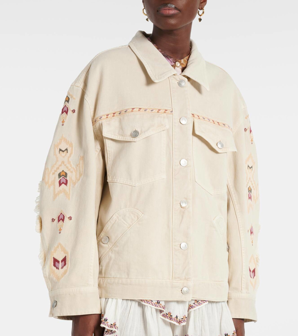 Marant Etoile Manona embroidered denim jacket