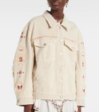 Marant Etoile Manona embroidered denim jacket