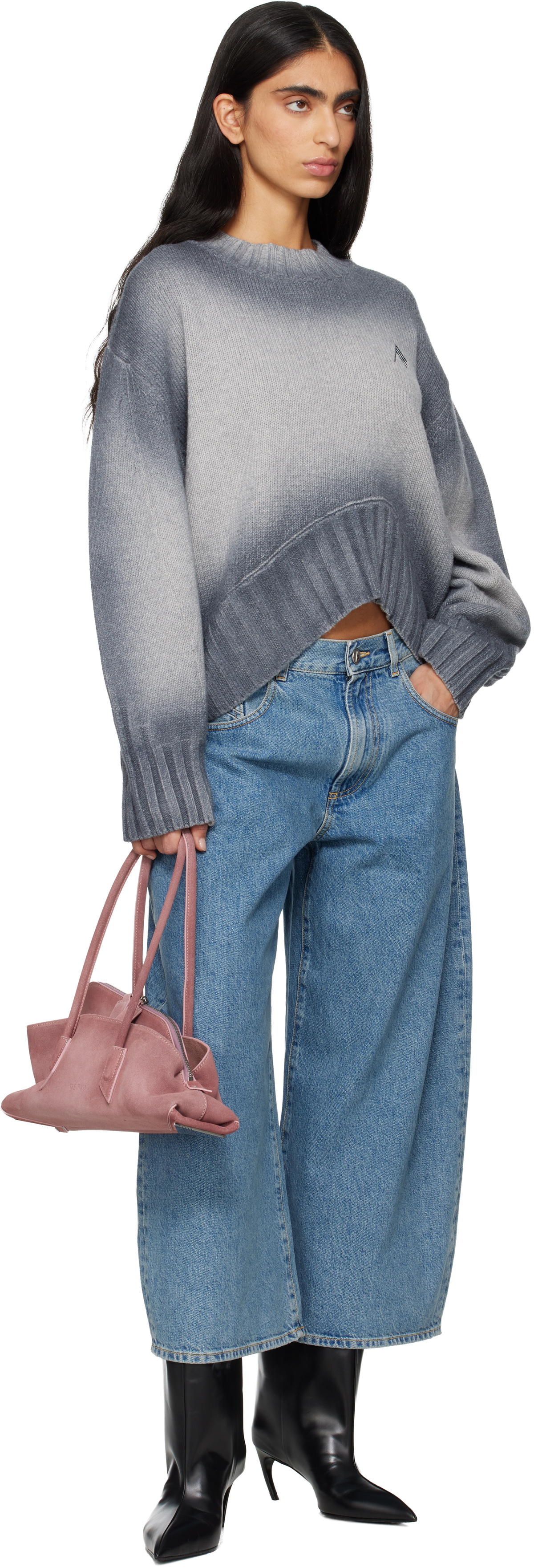 The Attico Pink 'La Passeggiata' Small Top Handle Bag