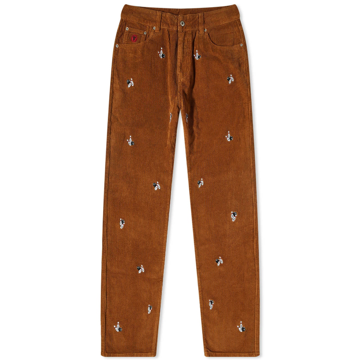 ICECREAM Men's Embroidered Corduroy Pants in Brown ICECREAM