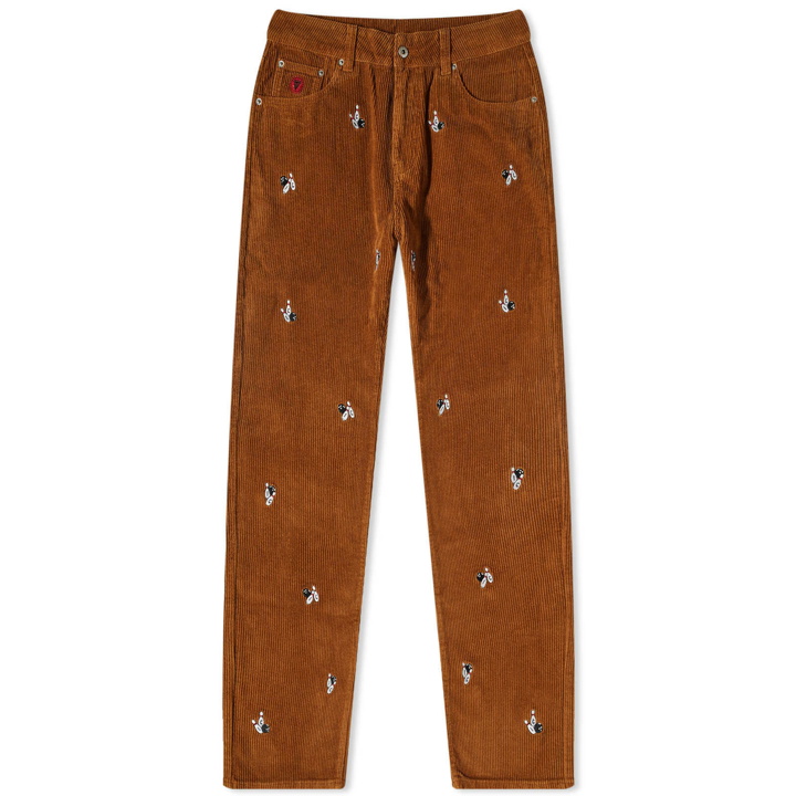 Photo: ICECREAM Men's Embroidered Corduroy Pants in Brown