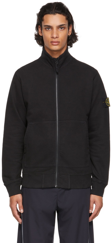 Photo: Stone Island Black Zip-Up Sweatshirt