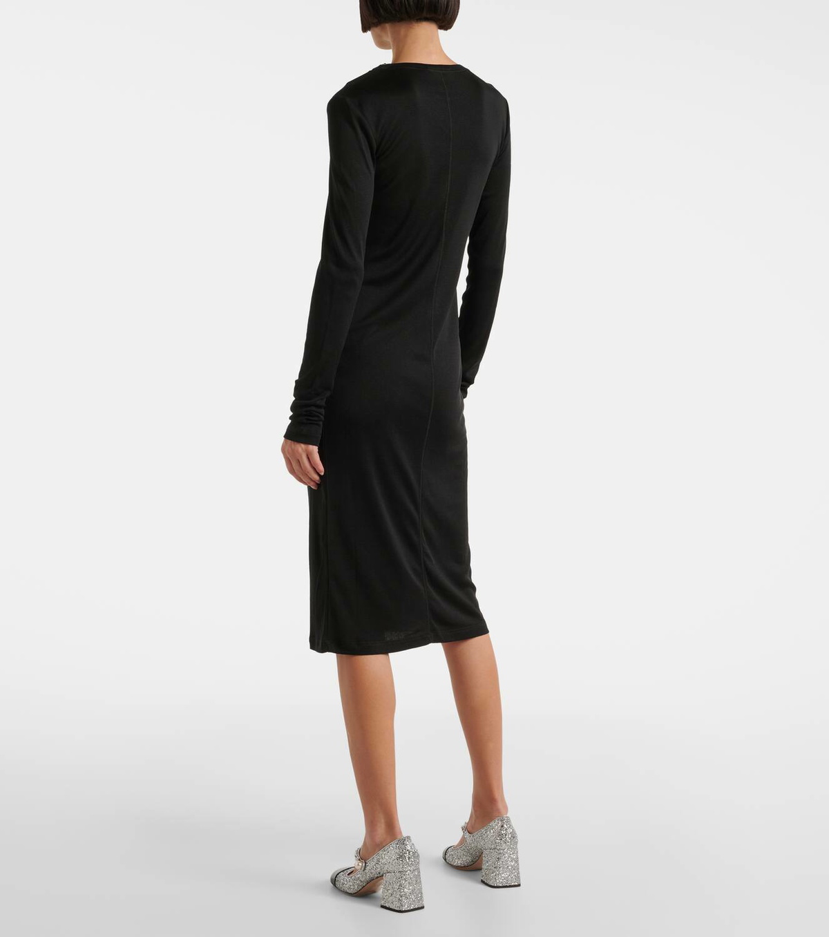 Miu Miu Knitted silk midi dress