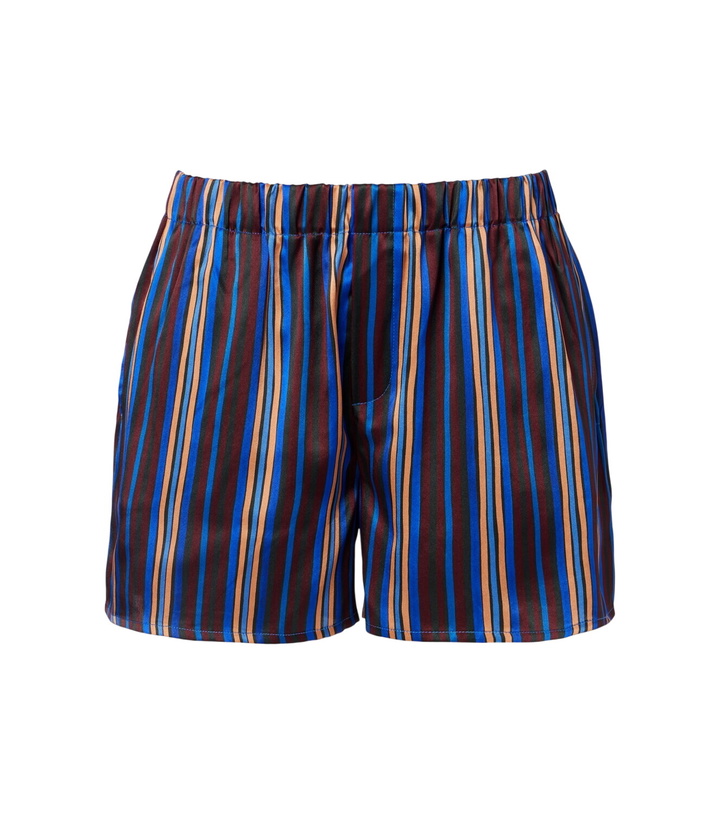 Photo: Asceno Franca striped silk charmeuse pajama shorts