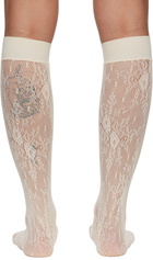 Swedish Stockings Off-White Rose Knee-High Stockings