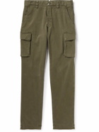 Incotex - Straight-Leg Pleated Stretch-Cotton Cargo Trousers - Green