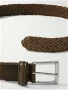 Anderson's - 3.5cm Woven Leather Belt - Green