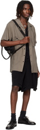 YOHJI YAMAMOTO Black Soft Oil Cow Leather Belt Bag