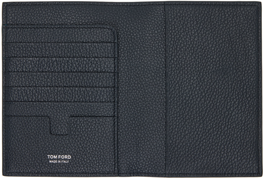 TOM FORD Navy Leather Passport Holder TOM FORD