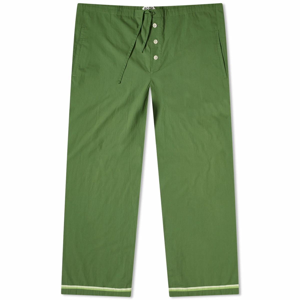 Bode Men's Top Sheet Pyjama Pants in Green Bode