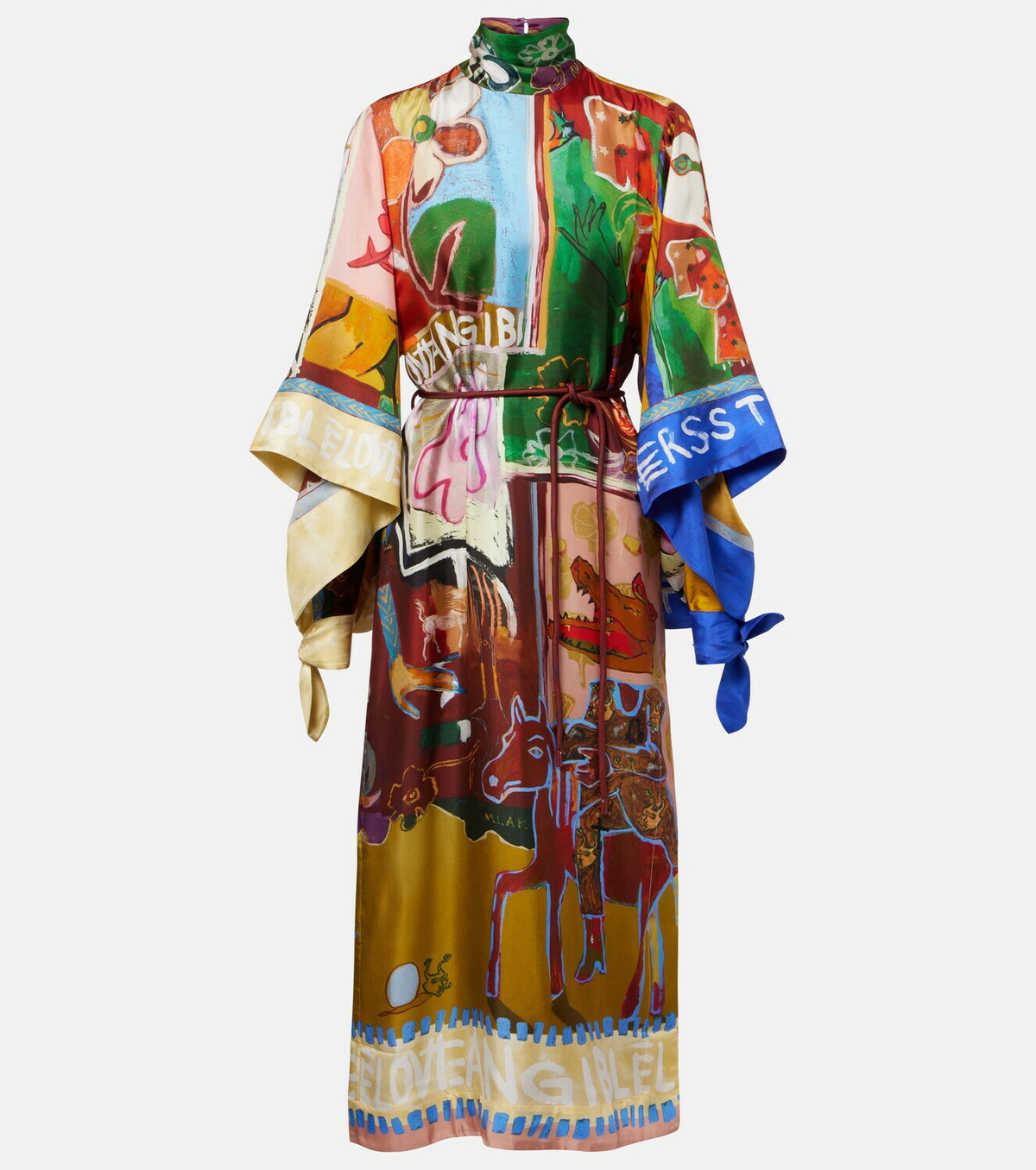 Alémais x MLAK Tangible Love printed silk maxi dress