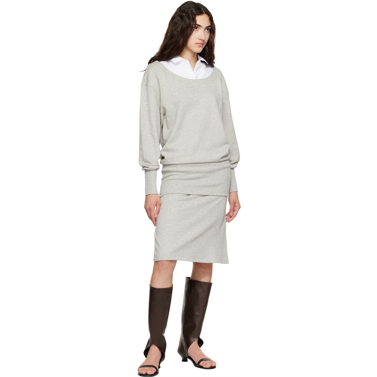 Paloma Wool Gray Belda Midi Dress