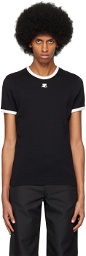 Courrèges Black Bumpy T-Shirt