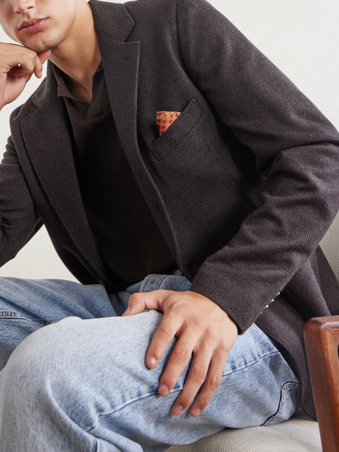 Brioni - Houndstooth Cashmere Blazer - Brown