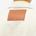 Palm Angels Men's Mid Wash Denim Jacket in Beige/Brown