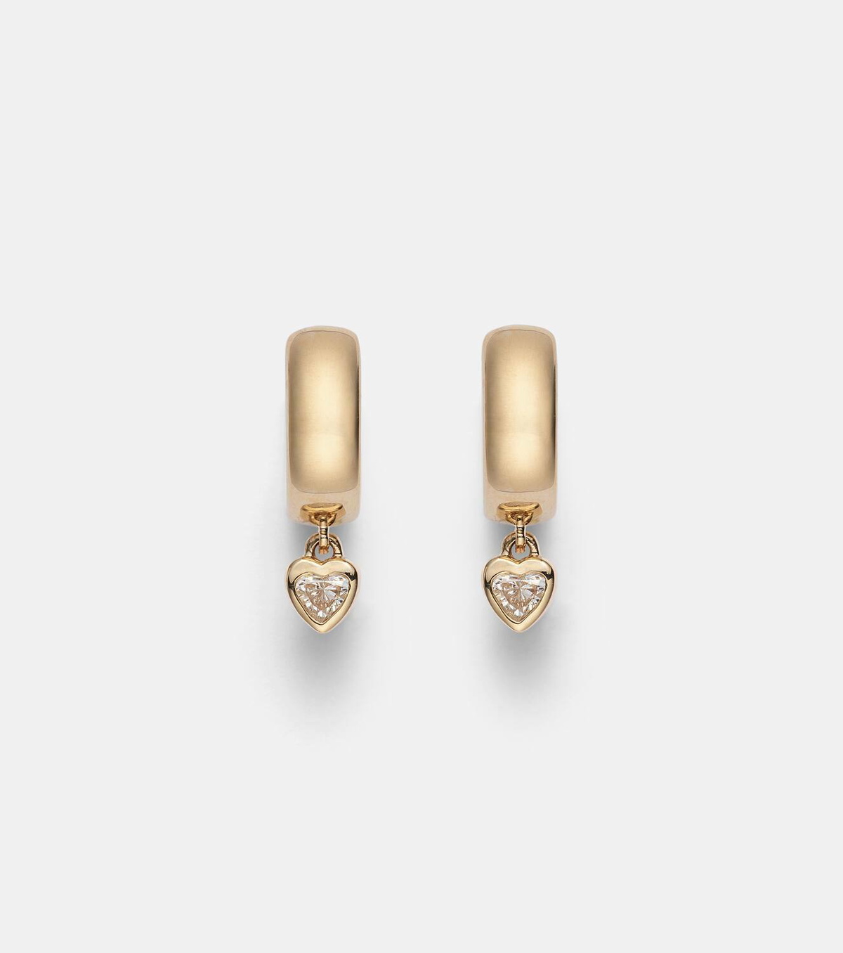 Roxanne First 14kt gold hoop earrings with diamonds