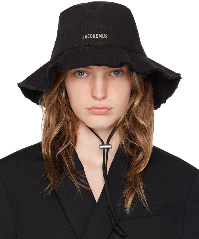 Photo: JACQUEMUS Black Les Classiques 'Le bob Artichaut' Bucket Hat