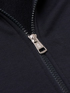 Moncler - Hooded Logo-Appliquéd Cotton-Jersey Zip-Up Sweatshirt - Blue