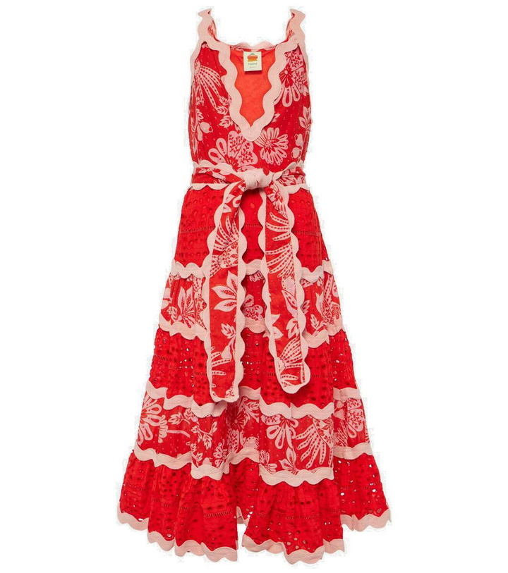 Photo: Farm Rio Broderie anglaise floral cotton midi dress