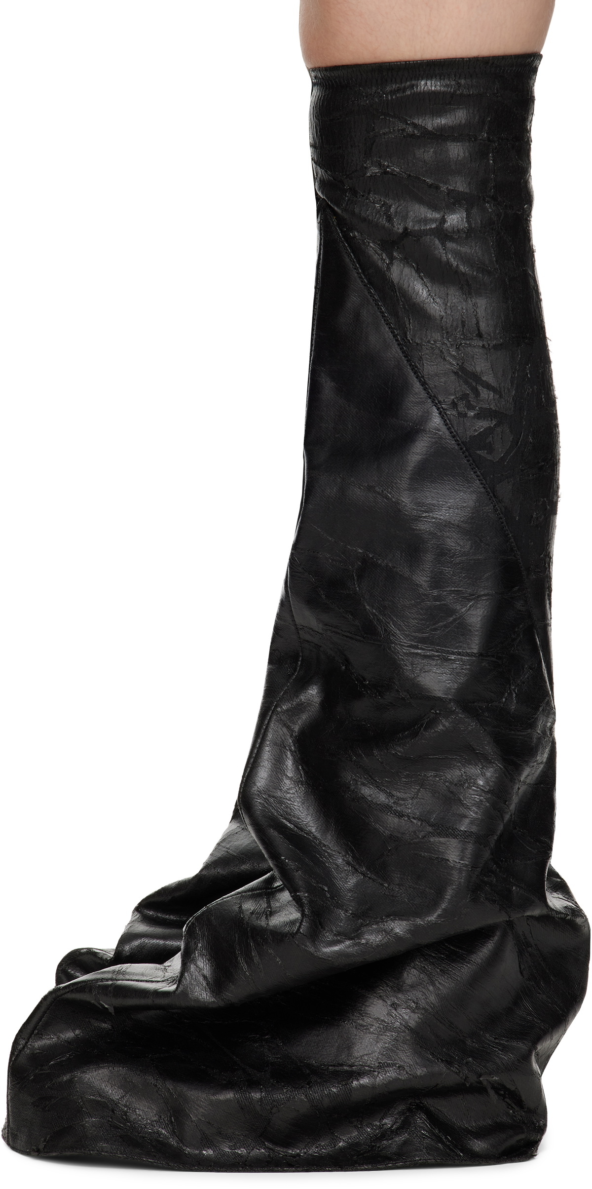 Rick Owens DRKSHDW Black Porterville Fetish Tall Boots