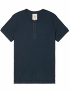 Hemen Biarritz - Luzien Organic Cotton-Jersey Henley Pyjama T-Shirt - Blue
