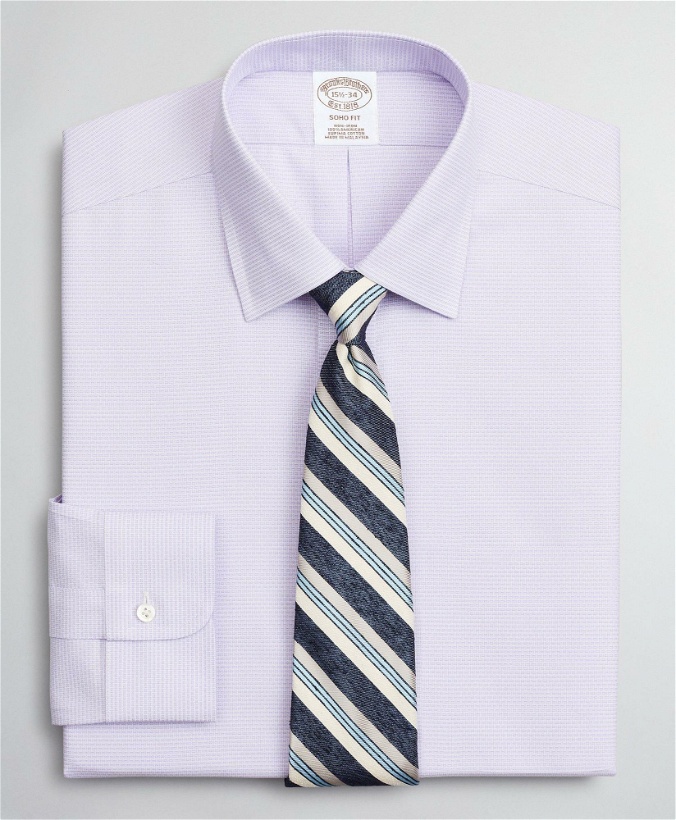 Photo: Brooks Brothers Men's Soho Extra-Slim-Fit Dress Shirt, Non-Iron Dobby Ainsley | Lavender