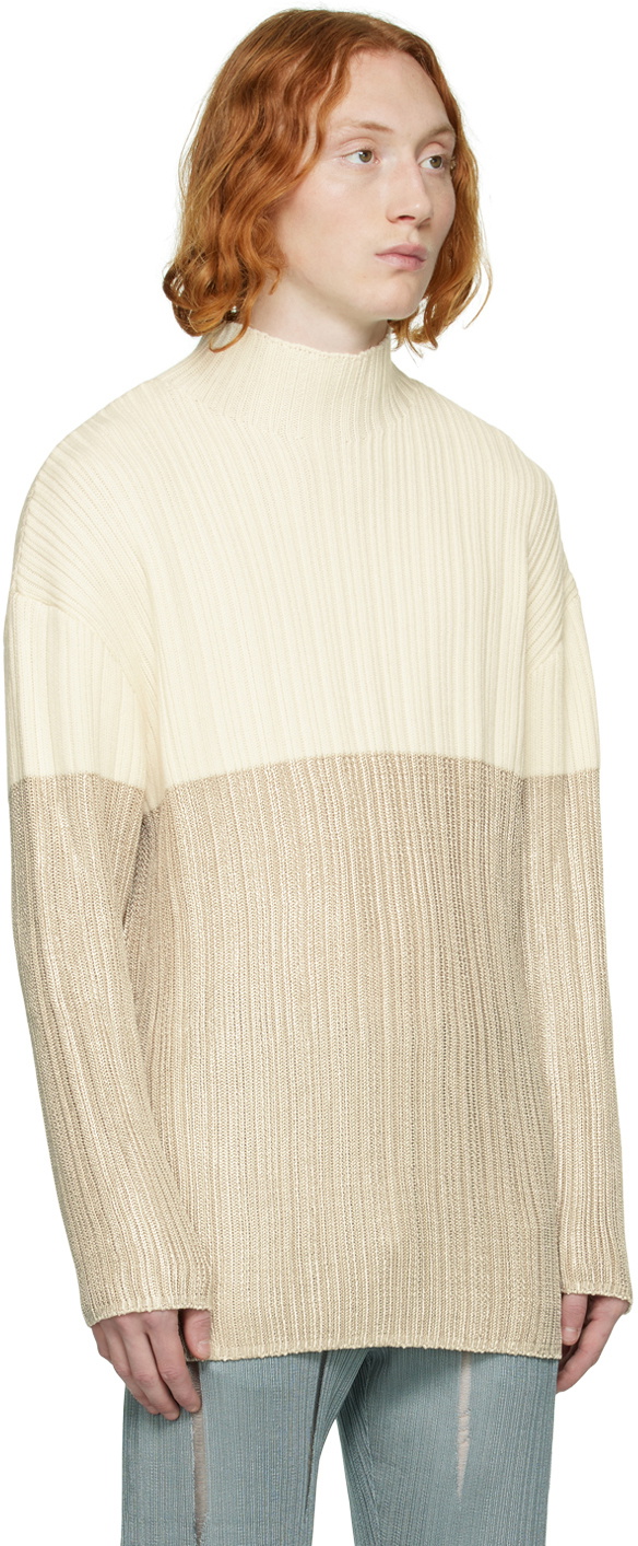 LGN Louis Gabriel Nouchi Off-White Mock Neck Sweater