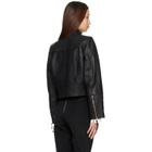 BALMAIN Black Buttoned Lambskin Biker Jacket
