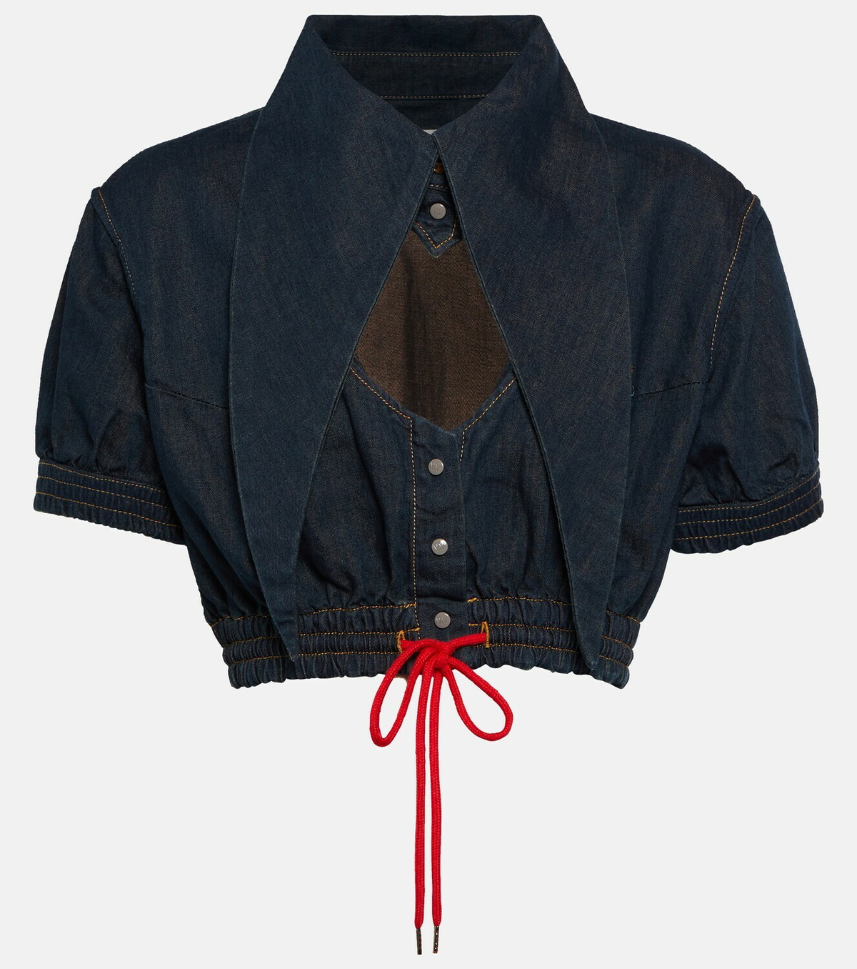 Vivienne Westwood Cropped denim cutout top Vivienne Westwood