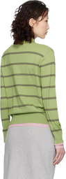 Dries Van Noten Green Merino Wool Polo