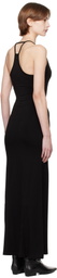 Fax Copy Express Black Afternoon Stretch Series Slim-Fitting Maxi Dress
