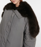 Loewe Faux fur-trimmed coat
