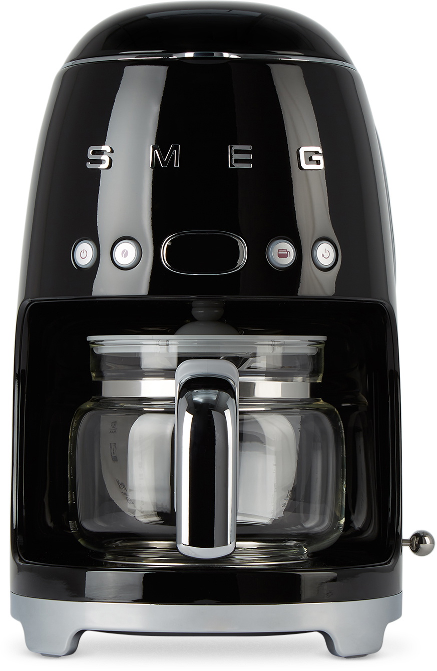 SMEG Black Retro-Style Drip Coffee Maker, 1.2 L
