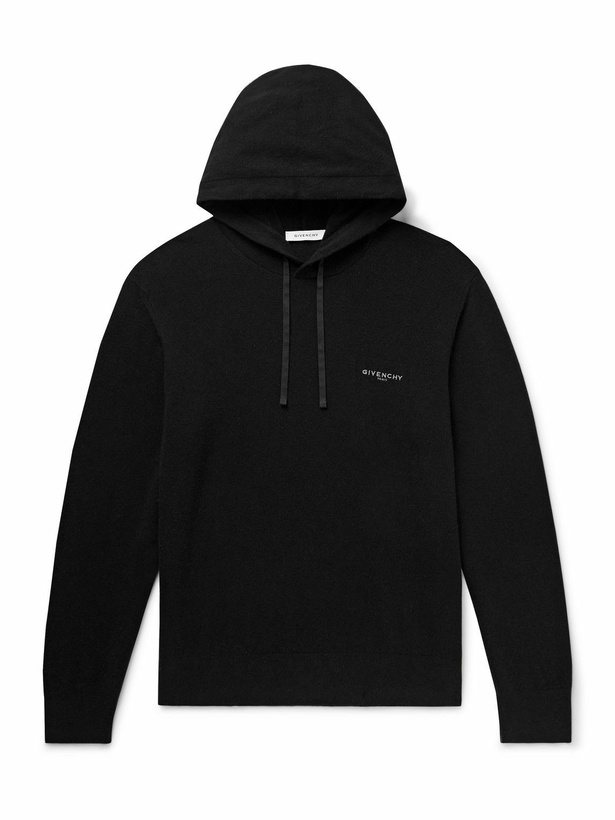 Photo: Givenchy - Logo-Print Wool and Cashmere-Blend Hoodie - Black