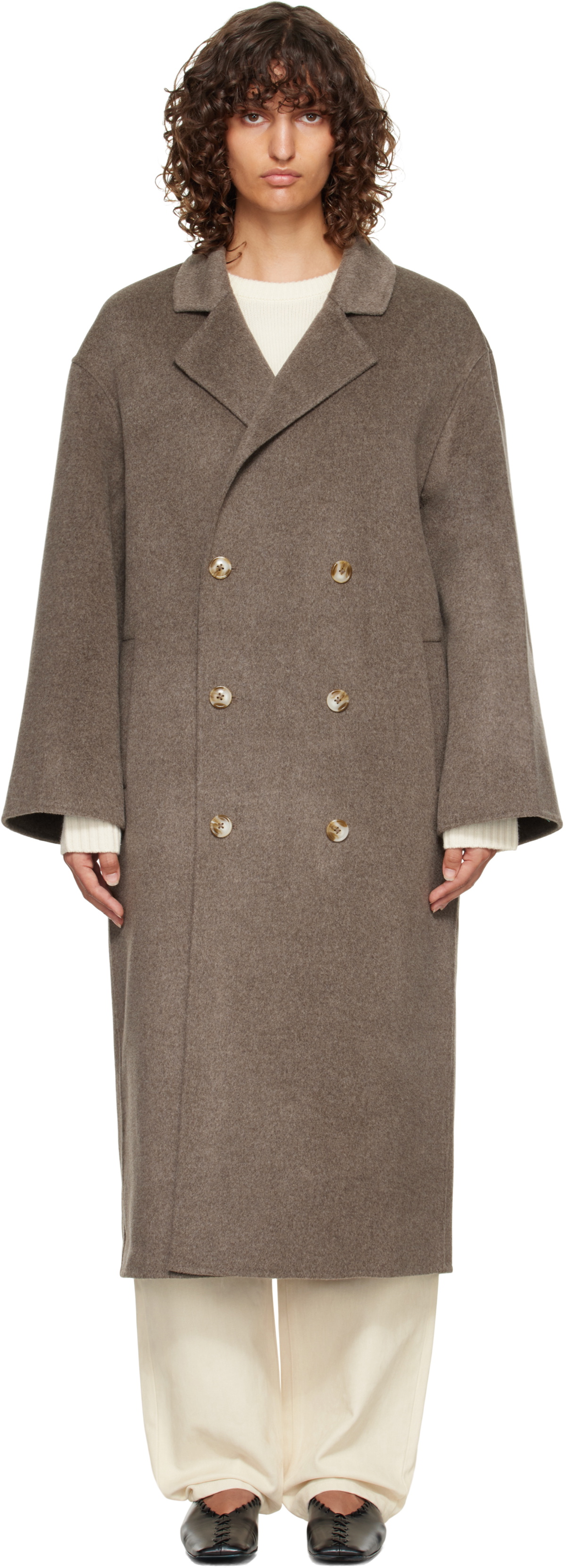Loulou Studio Ivory Wool Blend Gary Coat Loulou Studio Loulou Studio Ivory Wool Blend Gary Coat Loulou Studio