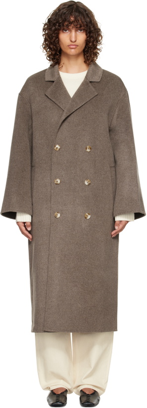 Photo: Loulou de Saison Taupe Borneo LDS Wool Drap Coat