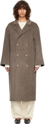 Loulou de Saison Taupe Borneo LDS Wool Drap Coat