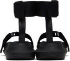 Rick Owens Black Hollywood Strap Spartan Geth Slide Sandals