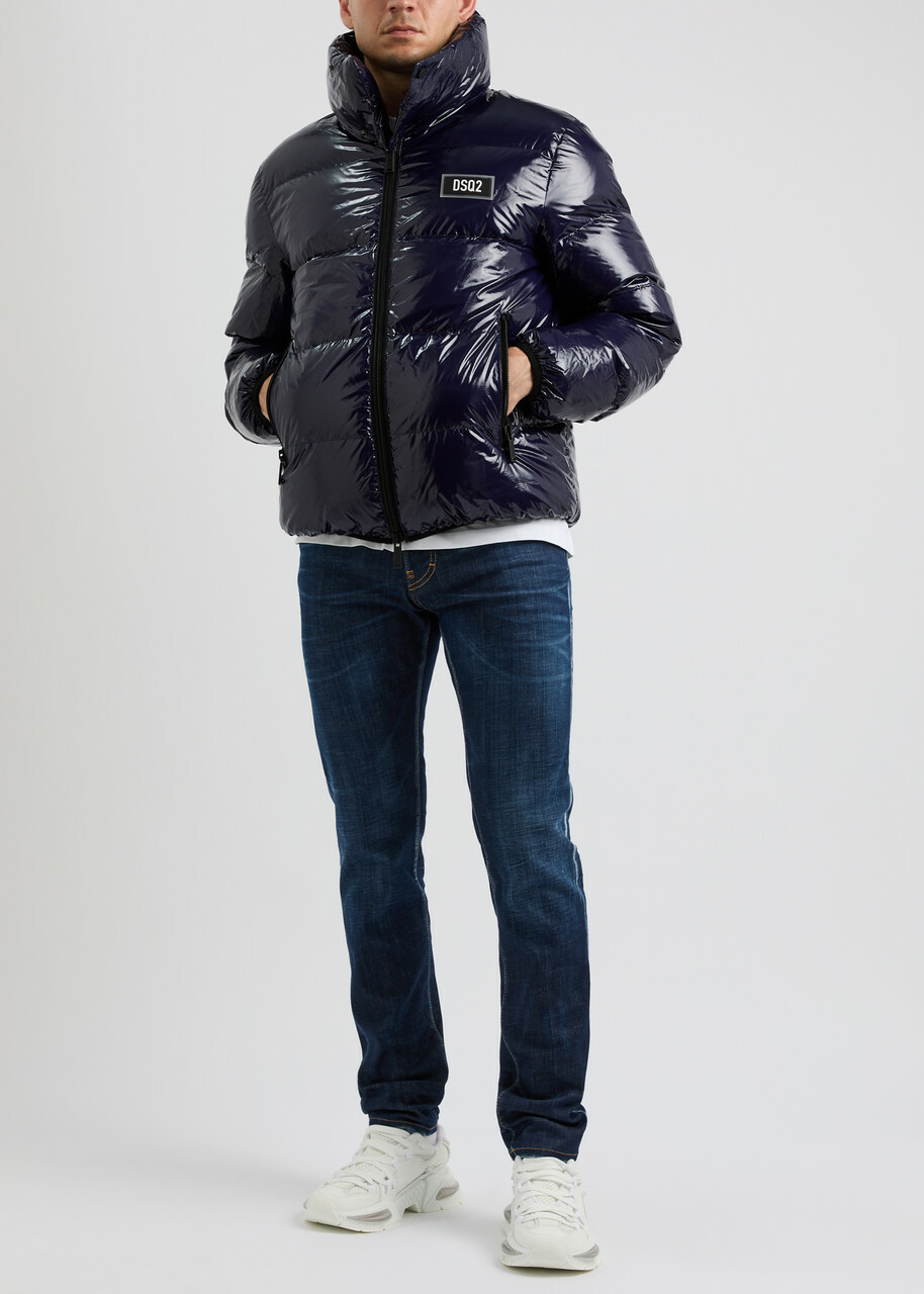DSQUARED2 Quilted Coated Nylon Jacket Navy Dsquared2