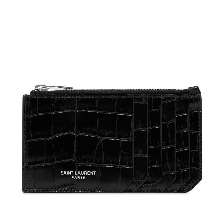 Photo: Saint Laurent Croc Zip Card Case