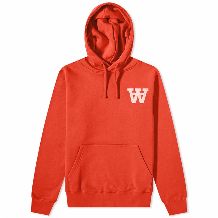 Photo: Wood Wood Men's Ian Double A Popover Hoody in Chili Red