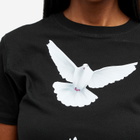 3.Paradis Women's Freedom Doves Cropped T-Shirt in Black